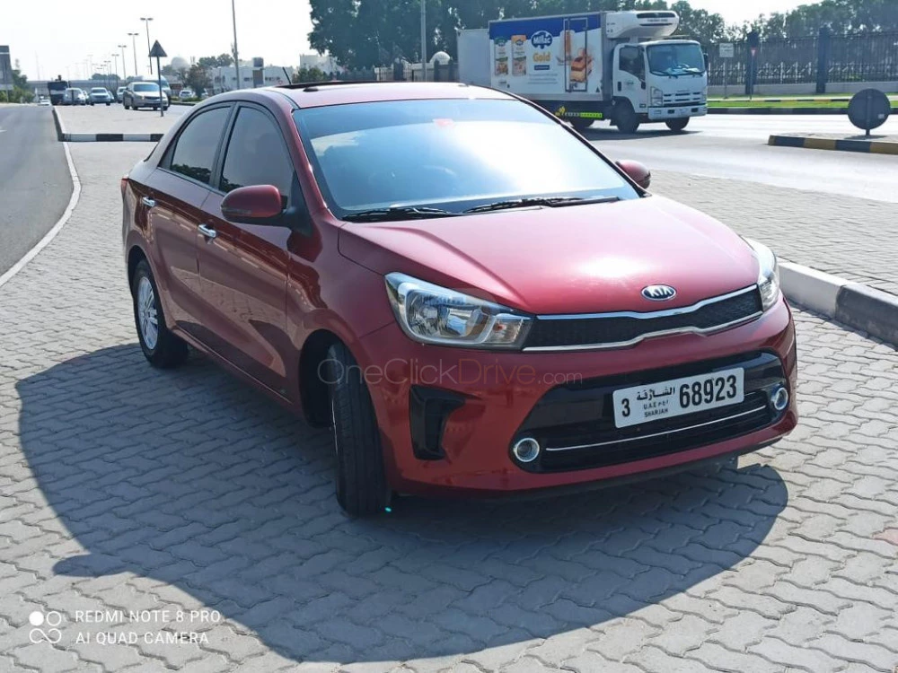 Red Kia Pegas 2020 for rent in Sharjah 2